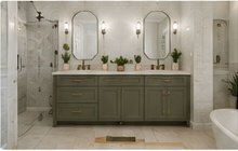 Moody Green Primary Bath